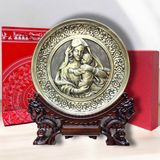 TRANH ĐỒNG CÔNG GIÁO -  ĐỨC MẸ BẾ CHÚA GIÊSU (Đk 19cm; Cao 25cm)