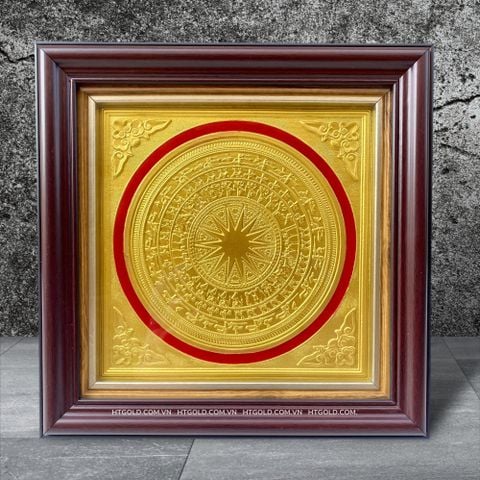 QUÀ TẶNG TRANH MẶT TRỐNG ĐỒNG MẠ VÀNG 24K (Kích thước 26cmx  26cm)