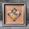 QUÀ TẶNG TRANH UYÊN ƯƠNG BẰNG ĐỒNG ĐỎ DÁT ĐIỂM VÀNG BẠC (KT 26cm x 26cm)
