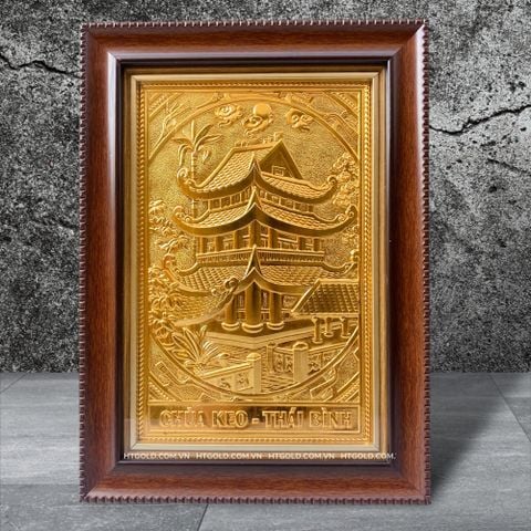 TRANH ĐỒNG CHÙA KEO MẠ VÀNG (28cm * 38cm)