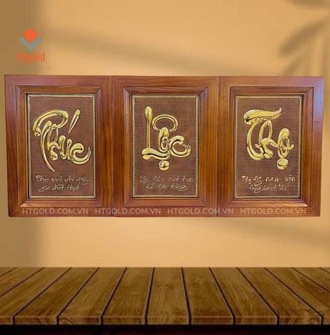 BỘ TRANH CHỮ PHÚC LỘC THỌ BẰNG ĐỒNG (28cm * 38cm)
