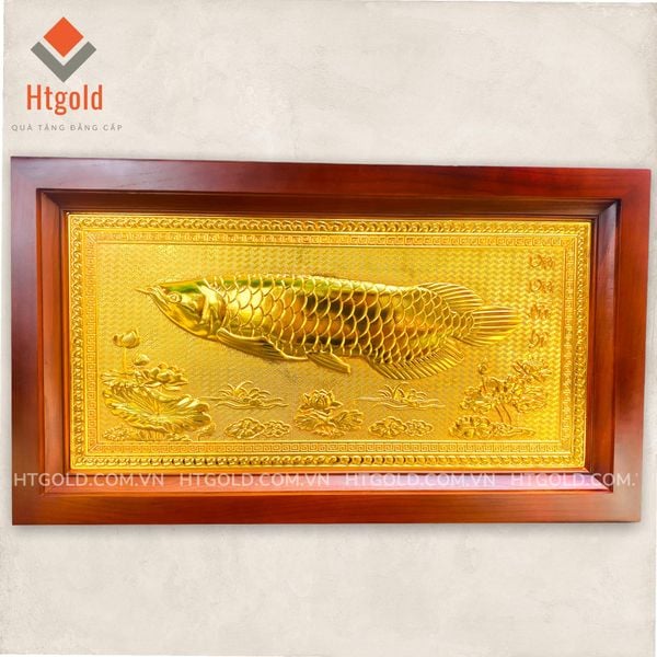 TRANH CÁ RỒNG DÁT VÀNG (38cm*68cm)