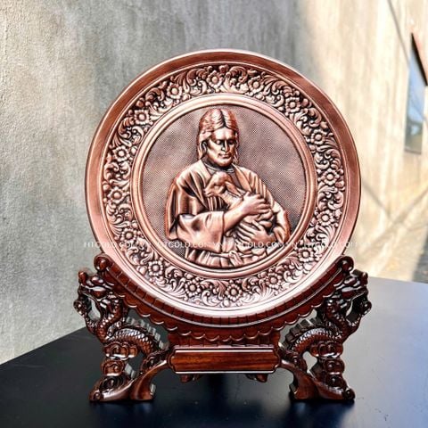 TRANH ĐỒNG CÔNG GIÁO - ĐỨC GIÊSU MỤC TỪ NHÂN LÀNH (Đường kính 19cm; Cao 25cm)