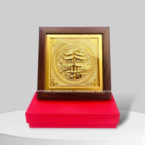 TRANH ĐỒNG CHÙA KEO, DÁT VÀNG (20cm * 20cm)