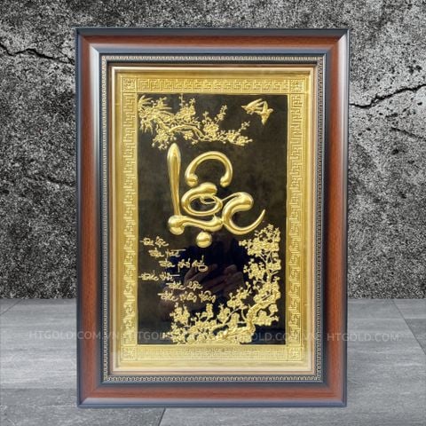 TRANH ĐỒNG CHỮ LỘC THƯ PHÁP (54cm*38cm)