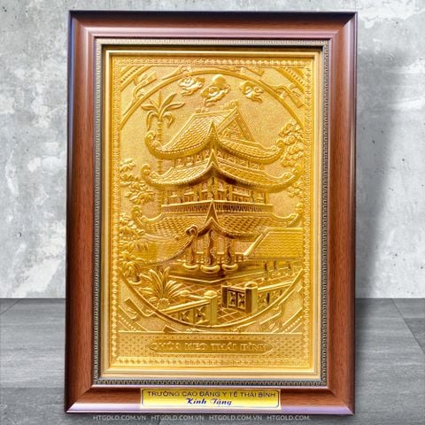 TRANH ĐỒNG CHÙA KEO MẠ VÀNG (38cm * 54cm)