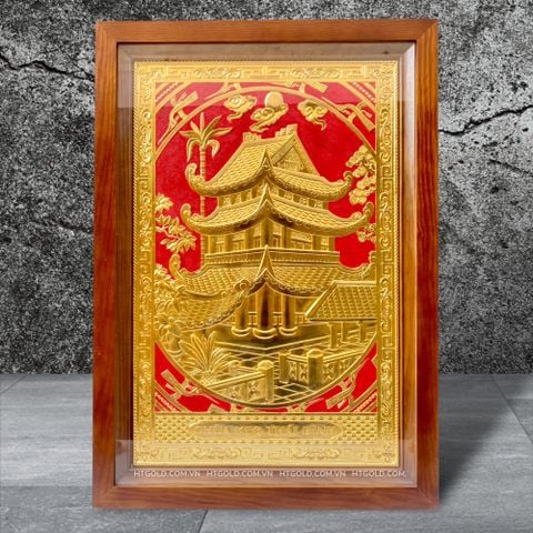 TRANH ĐỒNG CHÙA KEO DÁT VÀNG (38cm * 54cm)