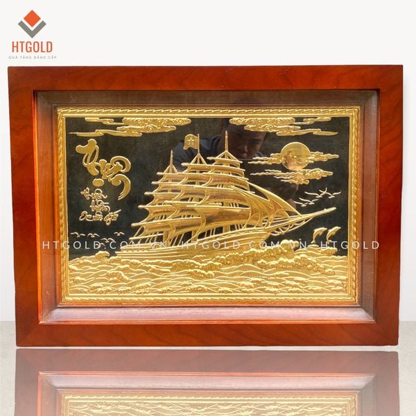 TRANH THUẬN BUỒM XUÔI GIÓ - MẠ VÀNG 24K (Kích thước 38cm x 54cm)