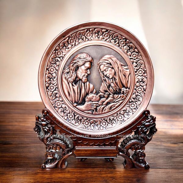 TRANH ĐỒNG CÔNG GIÁO - MỪNG CHÚA GIÁNG SINH (Đk 19cm; Cao 25cm)