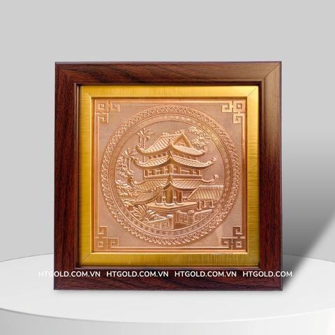 TRANH CHÙA KEO BẰNG ĐỒNG ĐỎ (20cm * 20cm)