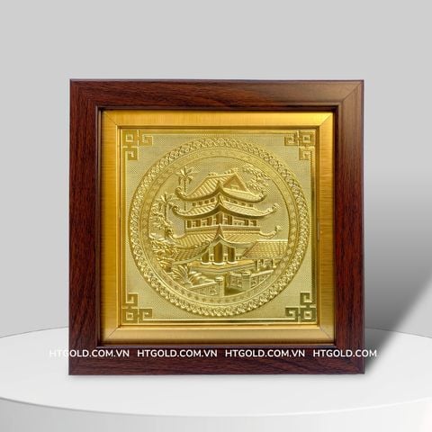 TRANH CHÙA KEO BẰNG ĐỒNG VÀNG (20cm * 20cm)