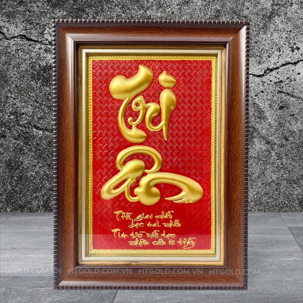 TRANH ĐỒNG CHỮ TRI ÂN DÁT VÀNG <br> (Kích thước 40cm x 55cm)