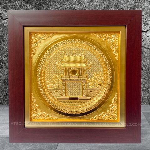 TRANH ĐỒNG KHUÊ VĂN CÁC MẠ VÀNG 24K (42cm *42cm)