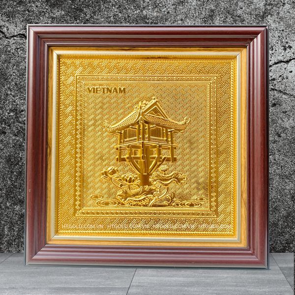 TRANH ĐỒNG CHÙA MỘT CỘT DÁT VÀNG (30cm*30cm)