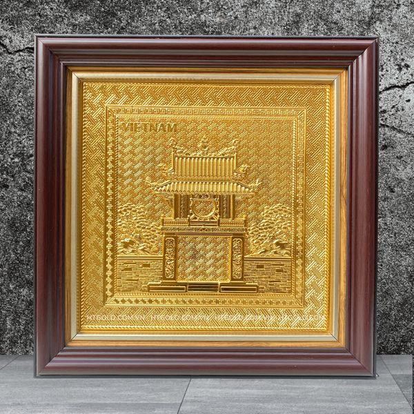 TRANH ĐỒNG KHUÊ VĂN CÁC DÁT VÀNG (30cm *30cm)