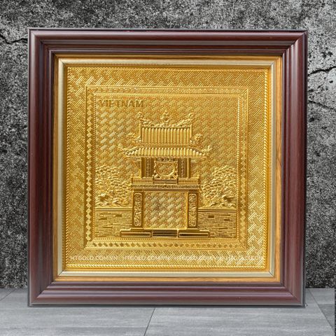 TRANH ĐỒNG KHUÊ VĂN CÁC DÁT VÀNG (30cm *30cm)