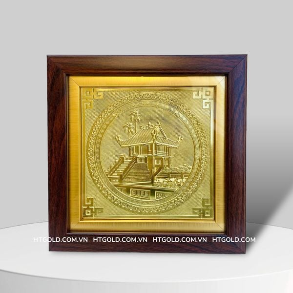 TRANH CHÙA MỘT CỘT BẰNG ĐỒNG (20cm x 20cm)