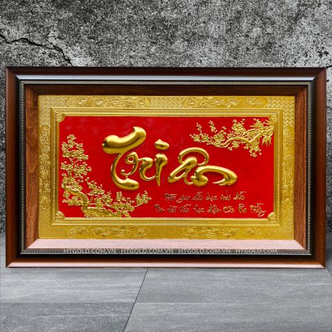 TRANH ĐỒNG CHỮ TRI ÂN DÁT VÀNG (50cm*80cm)