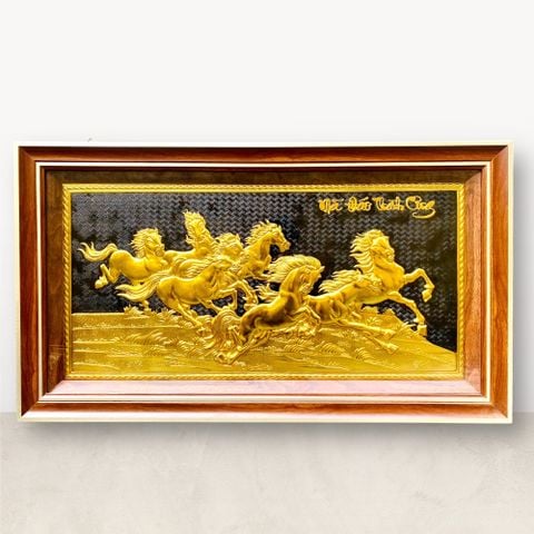 TRANH ĐỒNG MÃ ĐÁO THÀNH CÔNG, DÁT VÀNG (50cm * 90cm)