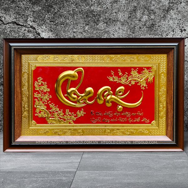 TRANH ĐỒNG CHỮ CHA MẸ DÁT VÀNG (50cm*80cm)