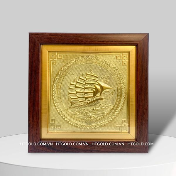 TRANH THUẬN BUỒM XUÔI GIÓ BẰNG ĐỒNG VÀNG (20cm x 20cm)
