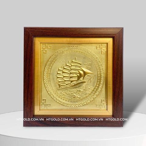 TRANH THUẬN BUỒM XUÔI GIÓ BẰNG ĐỒNG VÀNG (20cm x 20cm)