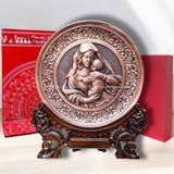TRANH ĐỒNG CÔNG GIÁO - ĐỨC MẸ MARIA BẾ CHÚA GIÊSU (Đk 19cm; Cao 25cm)