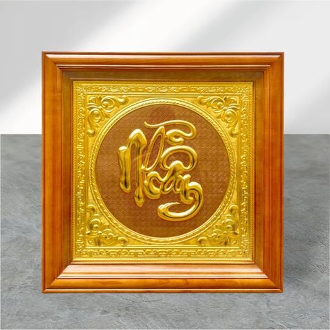 TRANH ĐỒNG CHỮ NHẪN DÁT VÀNG (62cm * 62cm)