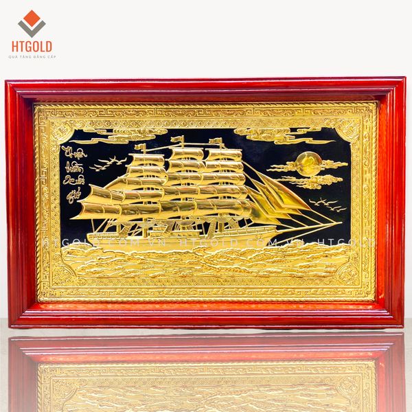 TRANH THUẬN BUỒM XUÔI GIÓ - MẠ VÀNG 24K (Kích thước 68 cm x 107cm)