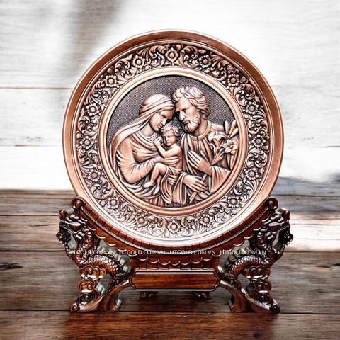 TRANH ĐỒNG CÔNG GIÁO - GIA ĐÌNH THÁNH GIA (Đk 19cm; Cao 25cm)