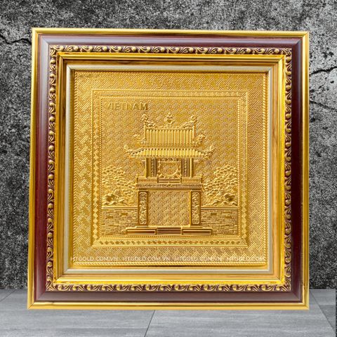 TRANH ĐỒNG KHUÊ VĂN CÁC DÁT VÀNG (30cm*30cm)