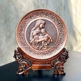 TRANH ĐỒNG CÔNG GIÁO - CHÚA GIÊSU VÀ MẸ MARIA (Đk 19cm; Cao 25cm)