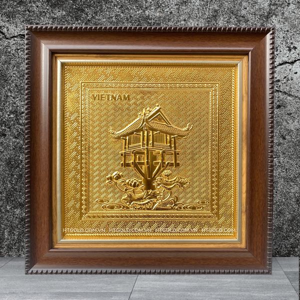 TRANH ĐỒNG CHÙA MỘT CỘT DÁT VÀNG (30cm*30cm)