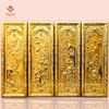 TRANH ĐỒNG TỨ QUÝ, MẠ VÀNG 24K (KHUNG LIỀN ĐỒNG); Kích thước 61cm -176cm
