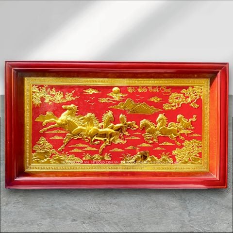 TRANH ĐỒNG MÃ ĐÁO THÀNH CÔNG, DÁT VÀNG (62cm * 108cm)