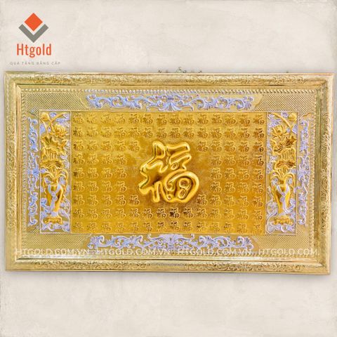 TRANH ĐỒNG BÁCH PHÚC, DÁT ĐIỂM VÀNG BẠC (Kích thước 88cm - 146cm)