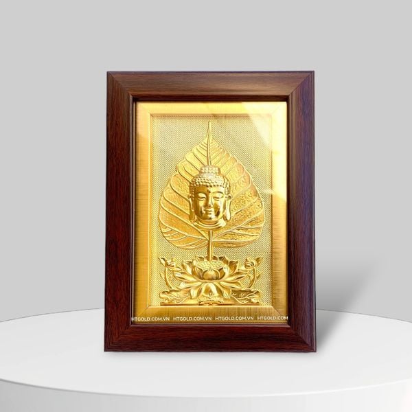 TRANH LÁ BỒ ĐỀ DÁT VÀNG (15cm x 20cm)