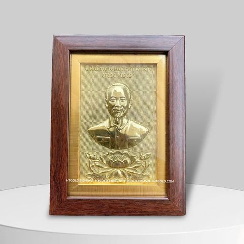TRANH CHÂN DUNG BÁC HỒ BẰNG ĐỒNG (15cm x 20cm).