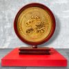 TRANH ĐỒNG HOA SEN LOẠI 2 MẶT, MẠ VÀNG 24K (Cao 26cm; ngang 22cm)