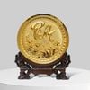 TRANH ĐĨA ĐỒNG CHỮ PHÁT, MẠ VÀNG 24K  (Đk 19cm)