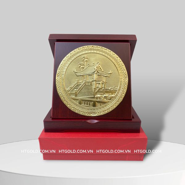 QUÀ TẶNG TRANH CHÙA MỘT CỘT BẰNG ĐỒNG  (Đường kính 16cm)