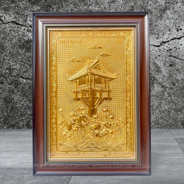 TRANH ĐỒNG CHÙA MỘT CỘT DÁT VÀNG (38cm * 54cm)