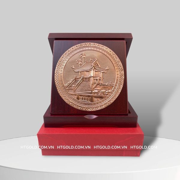 QUÀ TẶNG TRANH CHÙA MỘT CỘT BẰNG ĐỒNG (Đường kính 16cm)