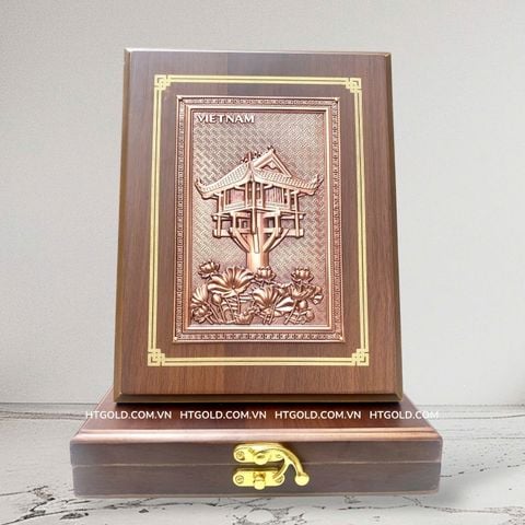 TRANH CHÙA MỘT CỘT BẰNG ĐỒNG (Kt 17 * 22cm; Phủ bì 20 * 25cm)