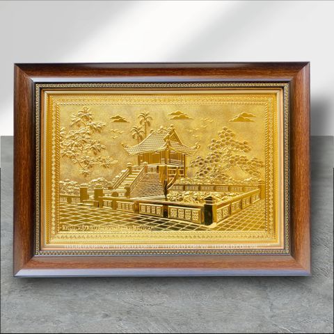 TRANH ĐỒNG CHÙA MỘT CỘT DÁT VÀNG (40cm * 55cm)