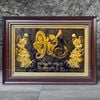 TRANH ĐỒNG CHỮ ĐỨC, DÁT VÀNG <br>(Kích thước 38cm x 54cm)