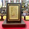 TRANH ĐỒNG THÁP RÙA HỒ GƯƠM DÁT VÀNG (Kích thước 17cm X 22cm: Phủ bì 20 x 25cm))