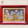 TRANH ĐỒNg HOA SEN, DÁT BẠC (Kích thước 61cm x 68cm.