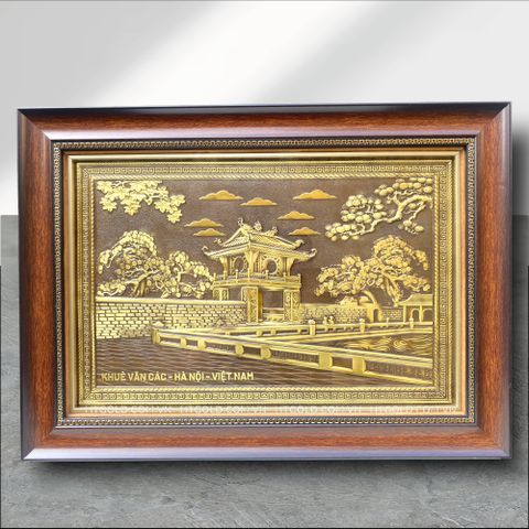 TRANH KHUÊ VĂN CÁC BẰNG ĐỒNG GIẢ CỔ (40cm *55cm)