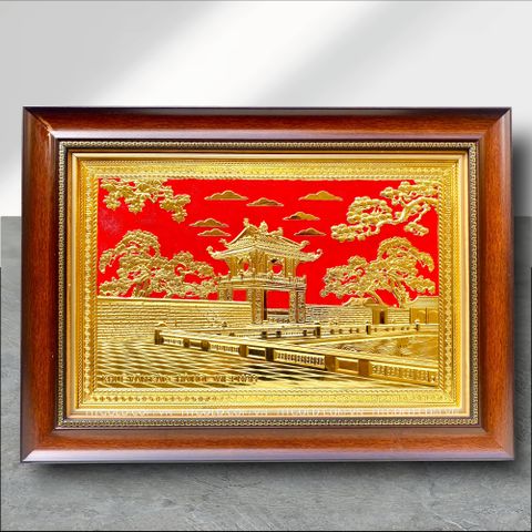 TRANH ĐỒNG KHUÊ VĂN CÁC MẠ VÀNG 24k (40cm * 55cm)